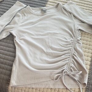 Cream Ruched Women's Top